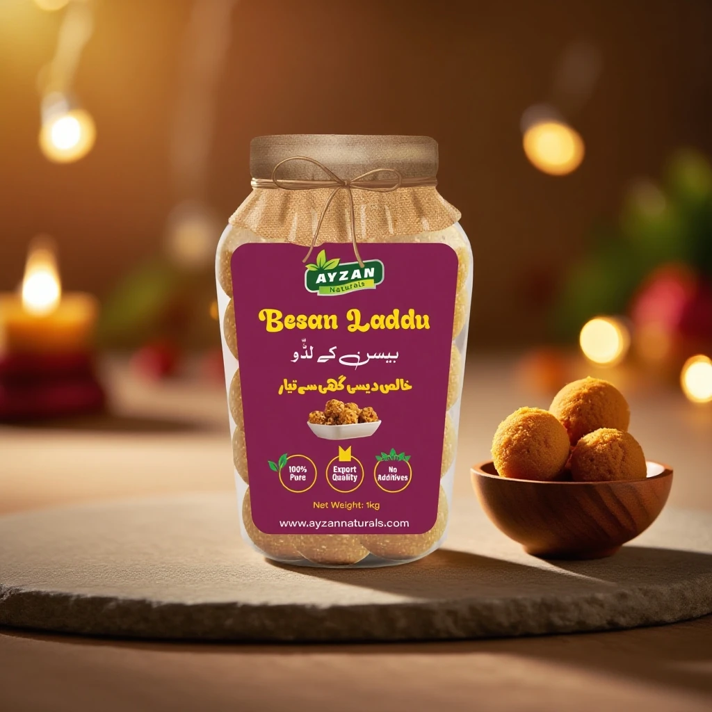 Pure Desi Ghee Besan Laddu – Energy-Rich Traditional Sweet | 100% Natural