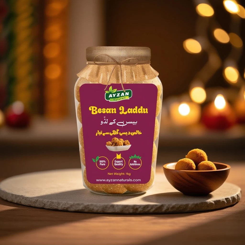 Pure Desi Ghee Besan Laddu – Energy-Rich Traditional Sweet | 100% Natural