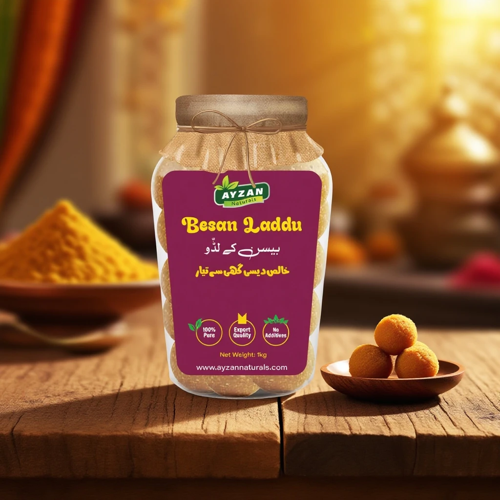 Pure Desi Ghee Besan Laddu – Energy-Rich Traditional Sweet | 100% Natural