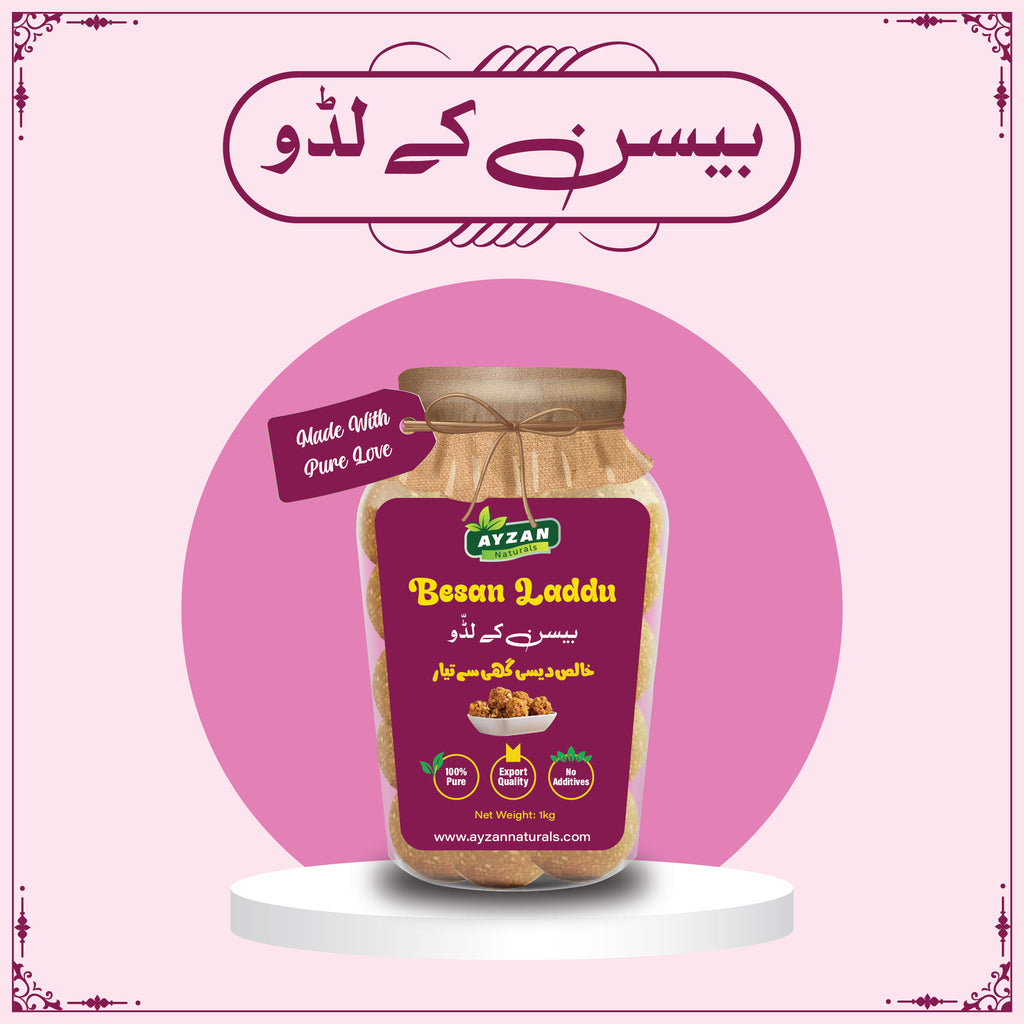 Pure Desi Ghee Besan Laddu – Energy-Rich Traditional Sweet | 100% Natural