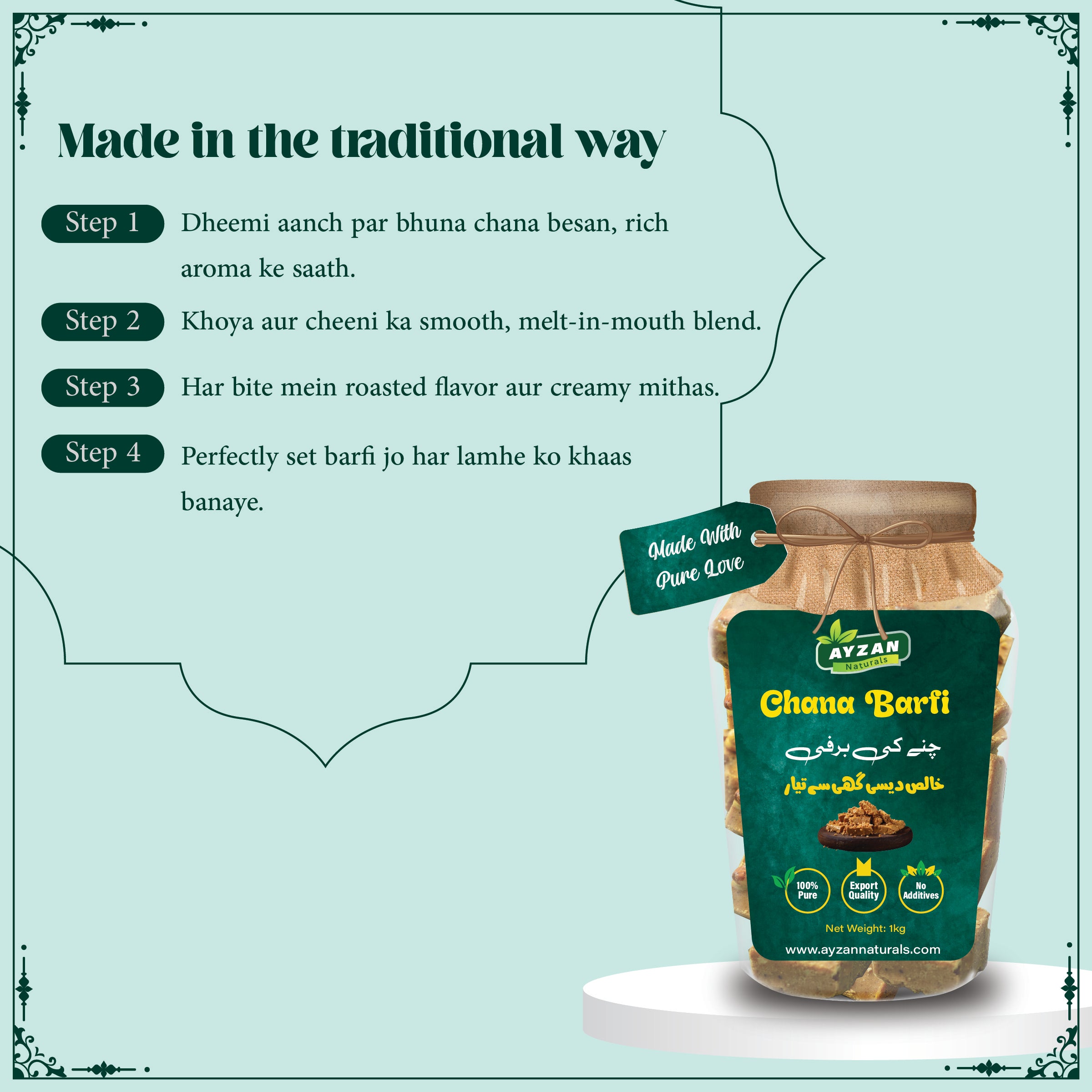 Chana Barfi – Classic Chana Barfi in Desi Ghee | 100% Natural