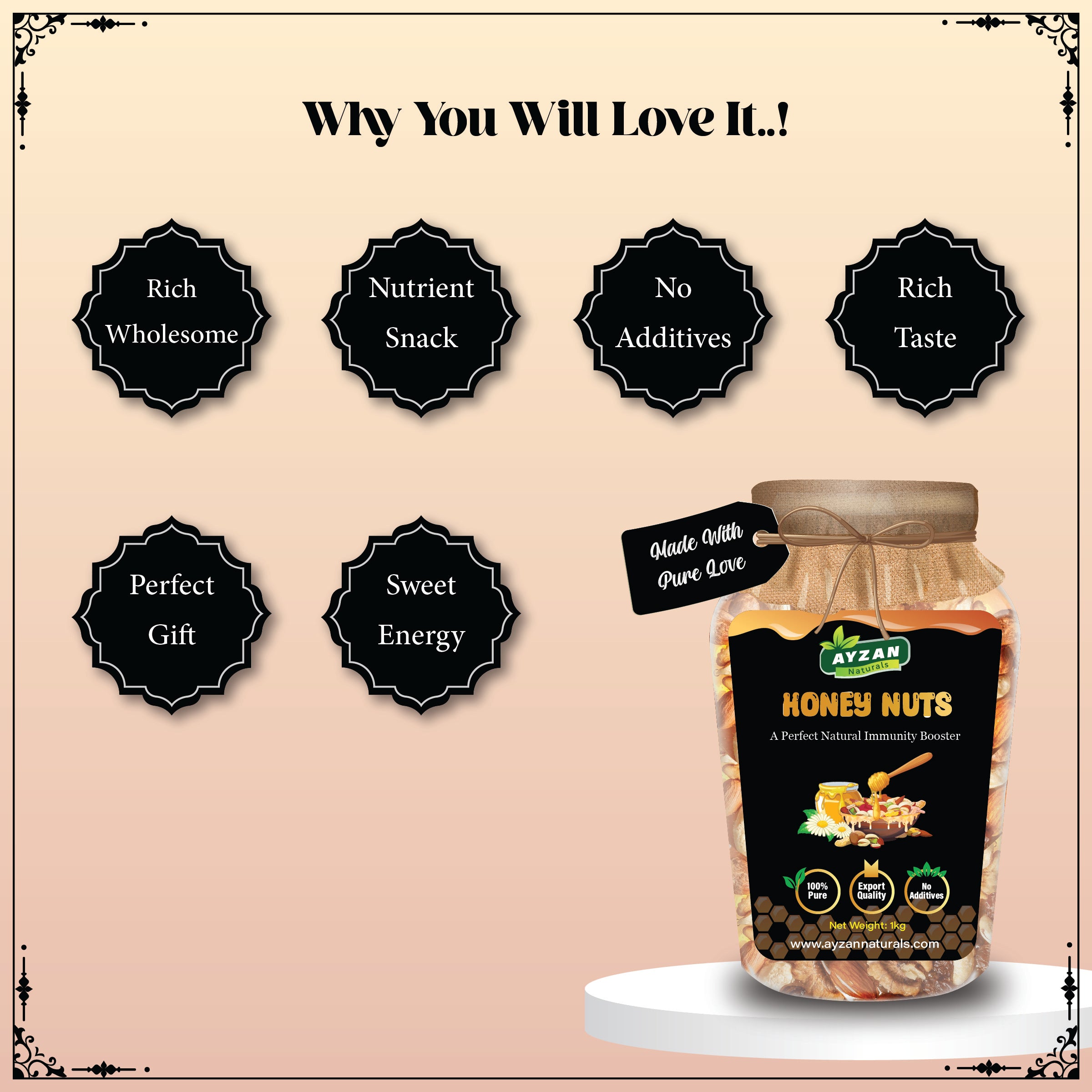 Premium Honey Nuts – Natural Immunity & Energy Booster | 100% Pure