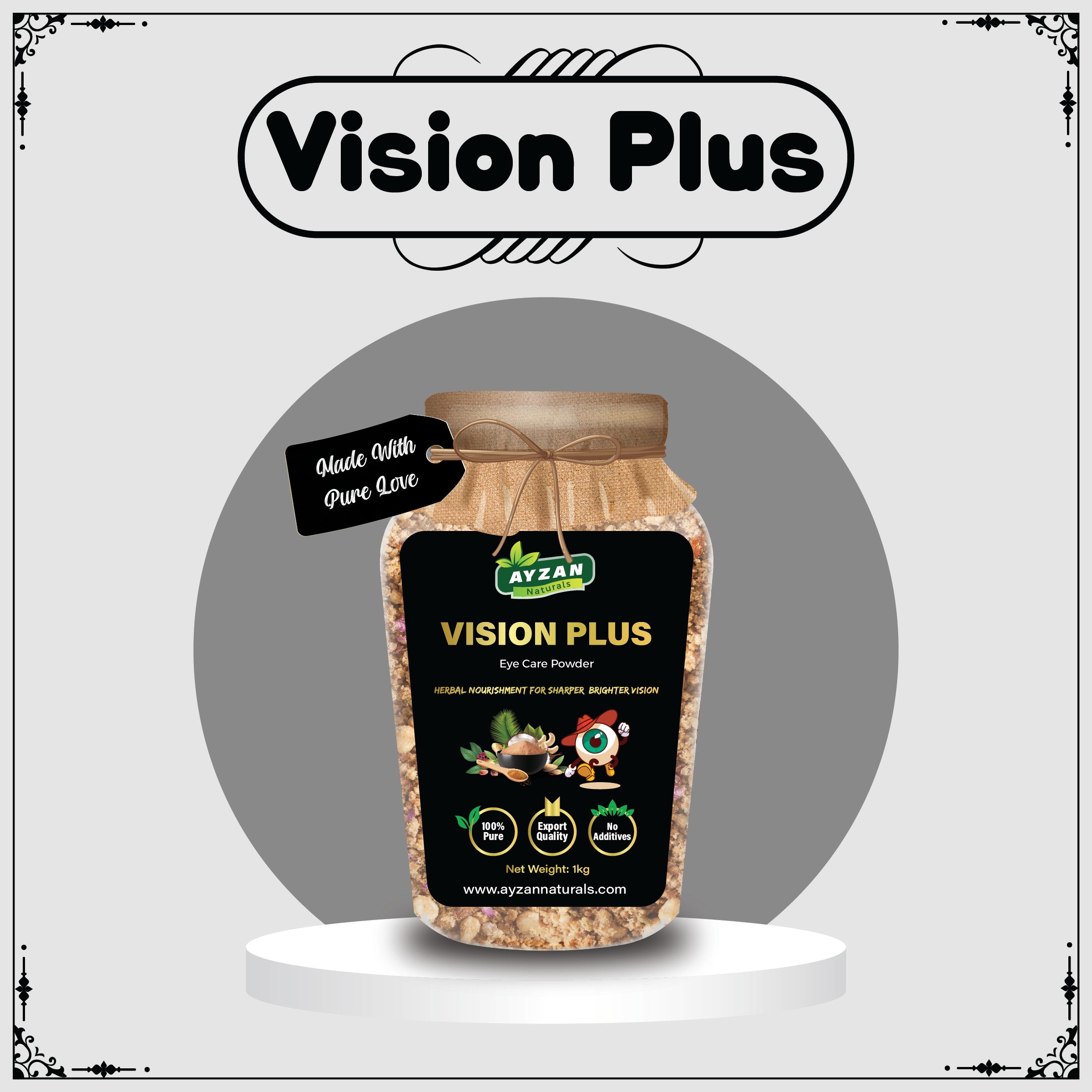 Vision Plus – Premium Organic Eye Care Powder for Sharper, Brighter Vision | 100% Natural